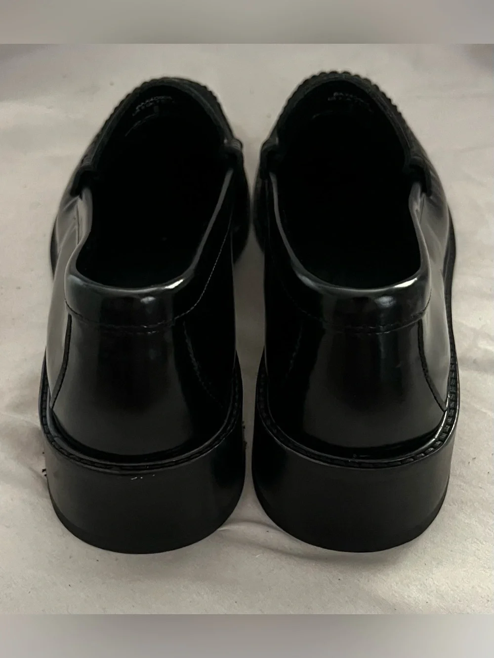 G.H. Bass WHITNEY BLACK LEATHER LOAFER BLOCK HEEL SHOE 9 $200 NEW - Picture 10 of 12